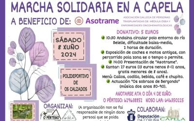 Dos entidades culturales promueven una marcha solidaria en A Capela a beneficio de Asotrame
