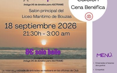 El Liceo Marítimo de Bouzas invita a la ciudadanía a despedir el verano con una cena solidaria a beneficio de Asotrame